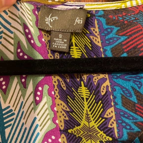 Silk tunic blouse Fei brand, size small - Picture 2 of 3